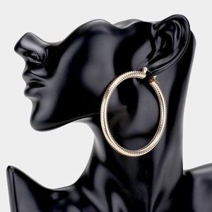14K Gold Filled Metal Hoop Statement Earrings